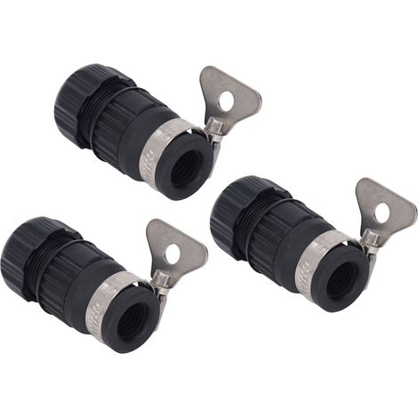 Lot de 3 adaptateurs de robinet en acier inoxydable PP, accessoires pour tuyau d'arrosage domestique, idéal pour le jardin et le lavage de voiture, avec collier de serrage de 16 à 18 pouces de diamètr (1/5)