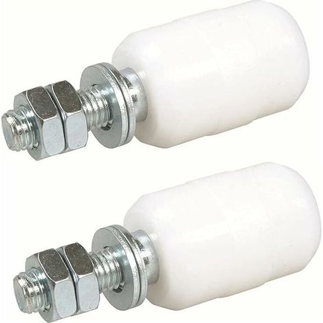 Olives de guidage supérieure nylon pour porte coulissante – Lot de 2 rouleaux 40 x 60mm – Fixation avec tige filetée – Résistance à la rouille (1/5)