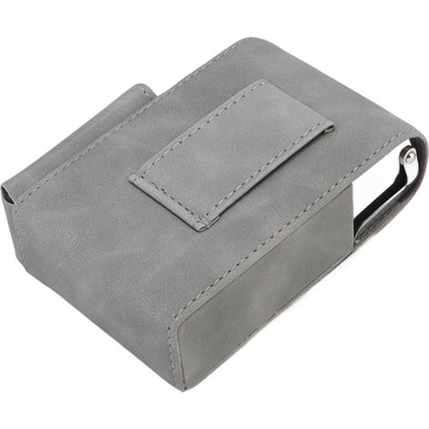 Étui à cigarettes en PU avec porte-briquet, 20 paquets, design portefeuille pour hommes, outils de fumeur gris (1/5)