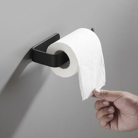 1pc Porte-Papier Toilettes,Support de Papier Mural,Porte-Rouleau de Papier WC en métal,couleur noire