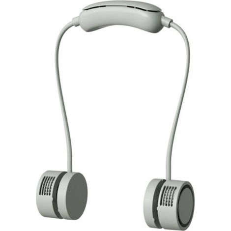 Ventilateur de cou rechargeable – 3 vitesses – Sans pales – 1600 mAh – Vert glacé – Portable (1/4)