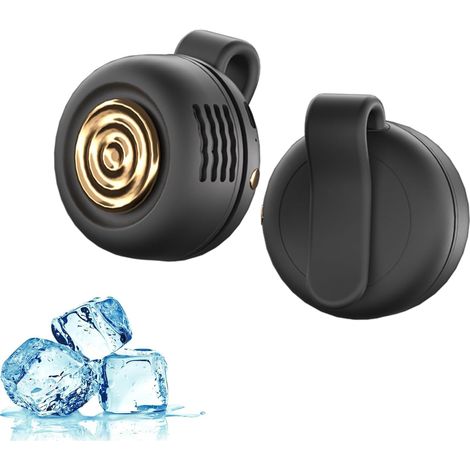 Mini portable bladeless electric fan - 3 speeds, hands-free operation - Quiet - Waist-mounted - Suitable for office, home, travel (black) (1/5)