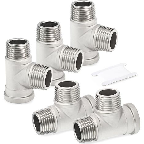 1 pièces Raccords de tuyauterie en acier inoxydable à 5 voies, 1" BSP femelle raccords Female Run Tee 3/4"BSP(5 PCS) (1/5)
