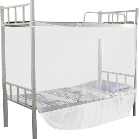 4 Corner Post Bed Canopy Moustiquaire Twin Full Queen Size Filet Blanc (90x190x150cm) (1/5)