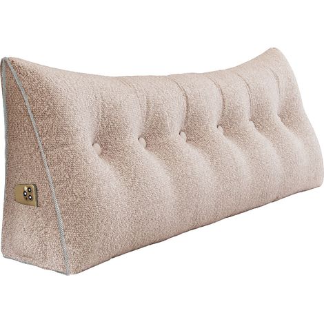 VERCART Coussin de Lecture, Oreiller Traversin Soutien Dorsal, Triangulaire Coussin à Coins, Gros Coussin Canapé, Coussin tête de Lit Dossier, Oreiller de Repos Cale Dos,Rose Clair,180x50x20CM (1/5)