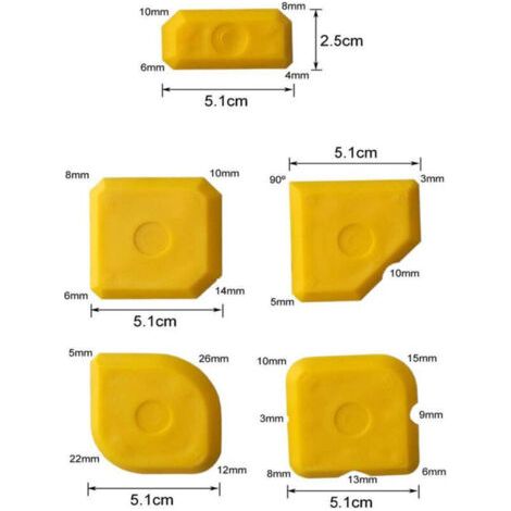 Lot de 5 pièces pour le lissage des joints, grattoirs pour joints en silicone et acrylique