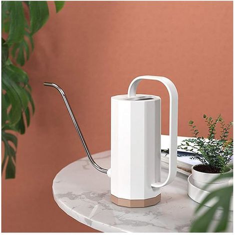 Arrosoir plastique blanc 1200ml à longue bouche, pot d’arrosage pour plantes d’intérieur, succulents, graines et herbes (1/4)