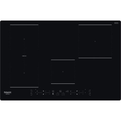 Plaque à induction noire 4 zones de cuisson – Fonction Combi Duo – Active Cook – Contrôles tactiles – Minuterie numérique – Verrouillage de sécurité (1/5)
