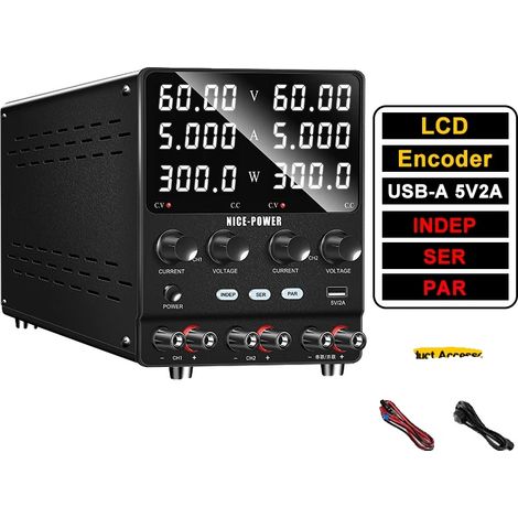 Fuente de alimentación, voltaje ajustable, modos de salida duales, SPS605-2KD (1/2)