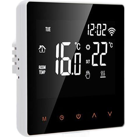 Régulateur intelligent WiFi ME81H Écran LCD Chauffage au sol mural Chaudière électrique Thermostat Tuya AC230V Blanc Bouton Orange 3A (1/5)