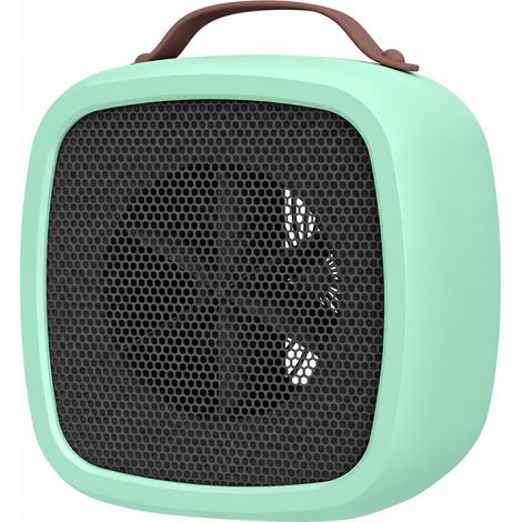 Mini radiateur soufflant électrique carré vert 500W prise standard vert réf 7505 19,7 × 10,9 × 21,2 cm 400 g – Livraison gratuite