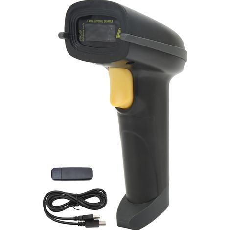 Scanner code-barres sans fil 433MHz, lecteur portable à mémoire, 2 modes de numérisation et appairage, poignée ergonomique, stockage de données intégré. (1/5)