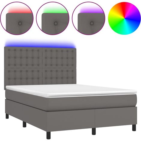 Maison Exclusive - Giroletto Molle con Materasso e LED Grigio 140x190cm Similpelle (1/5)