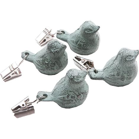4 pesas de hierro para pájaros – clips resistentes – hogar/jardín/fiestas/bodas – incluye plástico transparente (materiales mixtos)