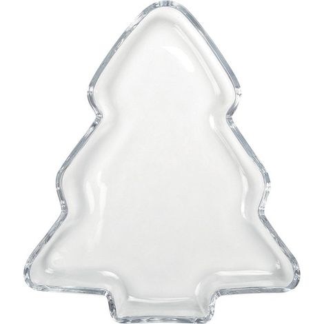 Coupe en Verre en Forme de Sapin Bol Apéritif et Dessert Transparent 25x22x2,5 cm - PANGIVO (1/4)