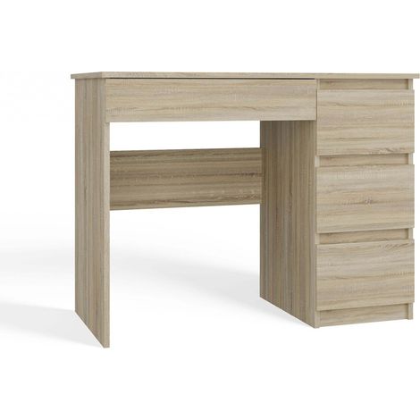 Scrivania destra con 4 cassetti, 51 cm, x 98 cm, x 76 cm, Bianco, Rovere Sonoma (1/5)