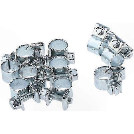 Verzinkte Eisenschlauchschellen, 10er-Packung, 6–20 mm, für Rohre und Gartenarbeiten (1/5)