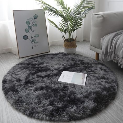 Tapis Shaggy Ronde - 60 cm - Anti-dérapant - Pour Salon Chambre à Coucher Salle de Jeux - 1 pièce (1/5)