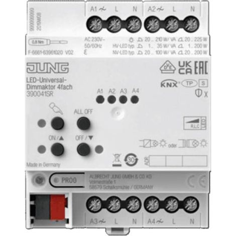 JUNG ACTIONNEUR TÉLÉVARIATEUR KNX UNIVERSEL LED - 4 VOIES 390041SR