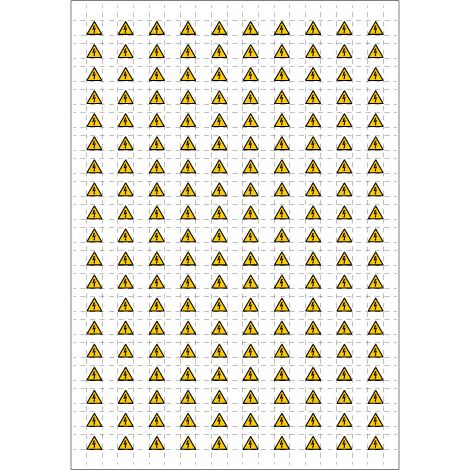Planche A4 de 190 pictos en 10 x 10 mm Local électrique pour plan d'évacuation