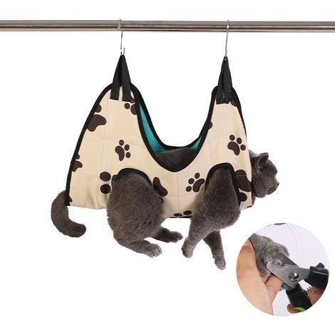 Hamac de toilettage pour chat, harnais pour la coupe des poils, hamac de toilettage pour chien (soins des griffes).