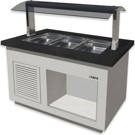 Buffet chauffant - 3 GN - Granit noir - Température +30/+90°C - LINE SB-H 130 - Saro