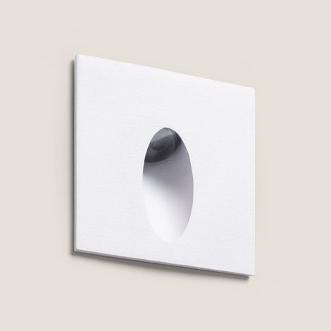 Baliza Exterior LED 3W Empotrable Pared Cuadrado Aluminio Adam 2700K Blanco Blanco Cálido