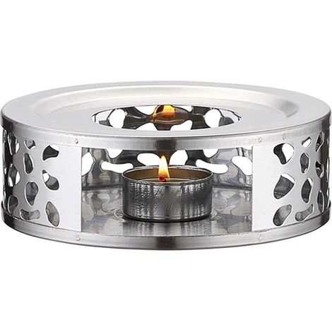 Chauffe-théières Théière Base Chauffante Base Chauffe-Plat Bougie Chauffe-Base Théière Réchauffeur Base en Acier Inoxydable (15cm)-Fei Yu (1/5)