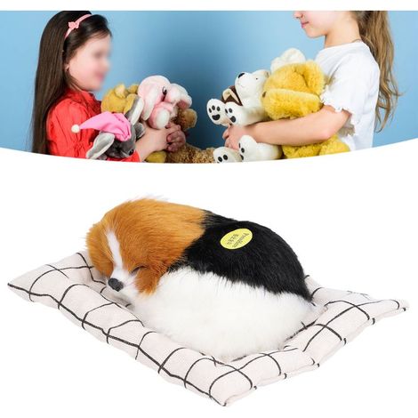 Jouet à Son Petit Chien avec Coussin Simulation Peluche Puppy pour Déco [Peluche Interactive] 18cm Migru à Batterie LR41 pour Enfant (1/5)