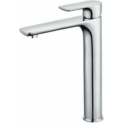 Waschtischarmatur – Hoher Auslauf 298 mm – Messingkorpus – Verchromt – Durchflussmenge 9 l/min – Für Aufsatzwaschbecken – 1 Stück (1/5)