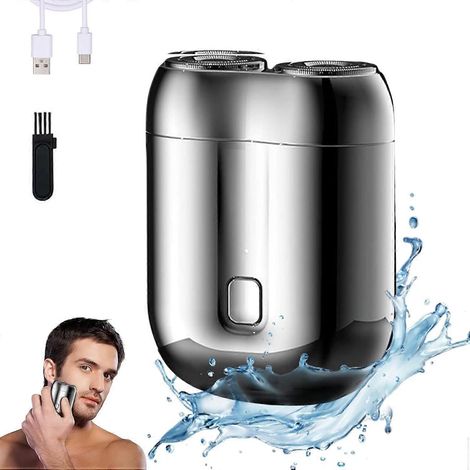 Rasoir électrique pour hommes, Nouveaux mini rasoirs électriques pour hommes 2025, Rasoir électrique compact rechargeable et étanche, Double (1/5)