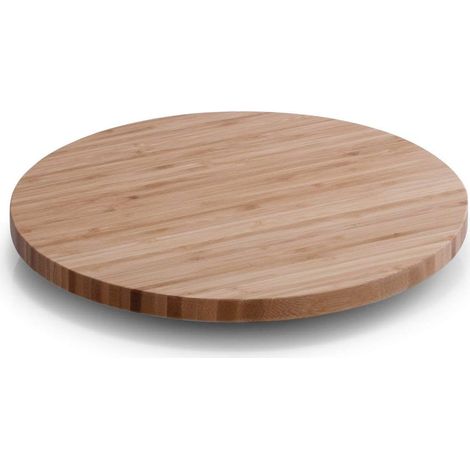 1 - Plateau Tournant - Bambou - Service De Table Et Buffet - Rotation Fluide Sur Roulement À Billes - Brun - 35x35x3,7cm (1/5)