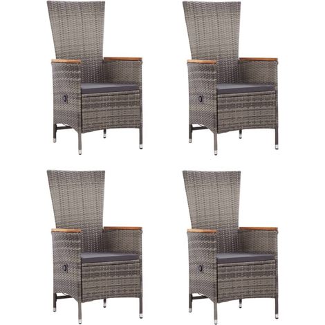 Maison Exclusive - 5-tlg. Garten-Essgruppe Grau