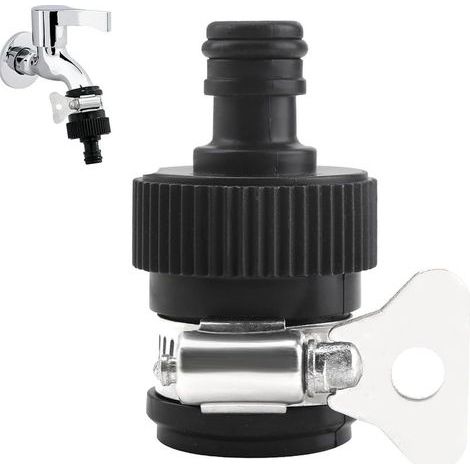 Raccord universel de robinet d'arrosage, adaptateur de tuyau d'arrosage, raccord de robinet d'intérieur 14-22 mm mitigeur rond adaptateur de robinet de cuisine sans filetage manchette réglable en (1/5)