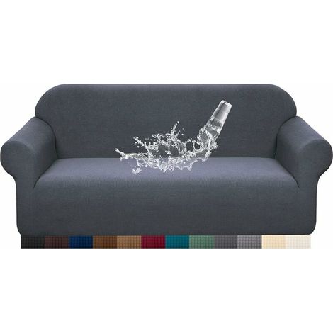 Housse de Canapé Imperméable Revêtement Housse Protection pour Canape Elastique Durables 1 pièce Protecteur de Canapé Universel(3 Place, Gris) (1/5)