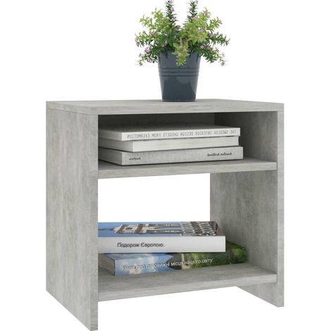 Table de chevet Table de nuit Gris béton 40x30x40 cm Bois d'ingénierie (1/5)