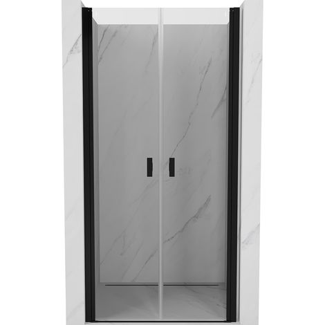 Mexen Mist puerta de ducha abatible 100 cm, transparente, negro - 8A7-100-000-70-00 (1/5)