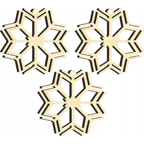DECORAZIONI IN LEGNO PER ALBERO DI NATALE Z41 3 pz. (1/3)