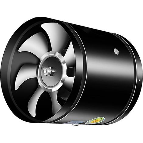 Ventilateur de Gainage Inline Circulaire 6 Pouces Métal Noir Booster pour Cuisine Salle de Bain Basse Sonorité avec 174 CFM et 2800 RPM (Pack 1) (1/5)