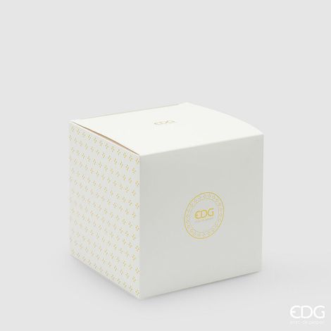 EDG Enzo De Gasperi Scatola Bomboniera H 11,5 Cm L 11,5 Cm L. 11,5 Cm Avorio Logo Edg Oro Scatola Regalo