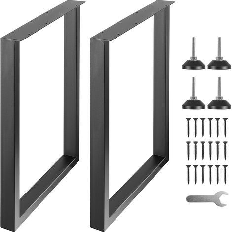 Pied de Table 2PCS Pieds de Bureau Réglables Carrés 711 mm en Acier Massif Capacité de Charge 454 kg Pieds de Meubles Noirs Modernes avec Accessoires Nombreux pour Maison Bureau Salle à Manger (1/5)