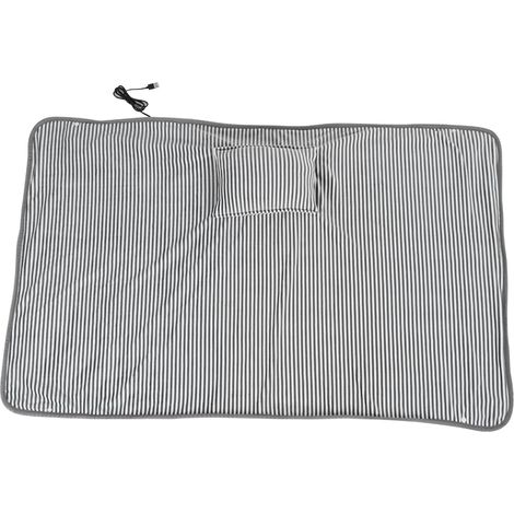Couverture chauffante USB pour les genoux, flanelle de qualité export, chauffe-pieds et chauffe-corps, châle de sieste au bureau, couverture électrique, alimentée par USB, gris foncé. (1/5)