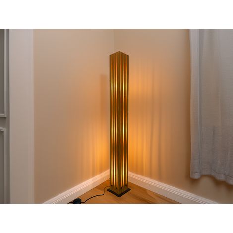 Kleine Stehlampe KARUNI mit Naturholz, Höhe 120cm (1/5)