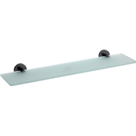 Sapho X-Round - Etagère, longueur 60 cm, verre de lait/noir XR609B