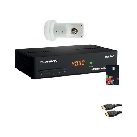 Pack THOMSON Récepteur TV Satellite Full HD + Carte d'accès TNTSAT + LNB Single HDSAT (1/4)