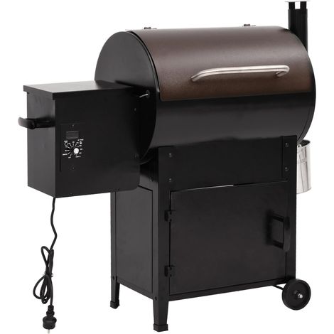 Maison Exclusive - Griglia a Pellet con Camino 104 cm in Ferro Nero (1/5)
