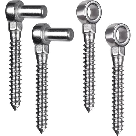 Hochleistungs-Torangeln aus gegossenem Edelstahl 304, 2er-Set, M12 Haken- und Ösenangeln, Haken mit teilweiser Gewindesicherung, Scharnier für Holztore (Bauernhof, Zaun).