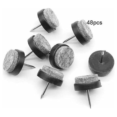48 Stück Möbelgleiter zum Annageln, Filzgleiter für Stühle und Tischbeine (22 mm) – mit Kunststoffbox