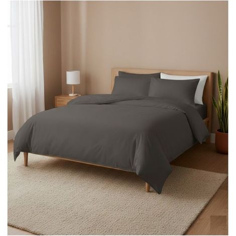 Housse de couette intemporelle 200 x 200 cm Taupe (1/3)
