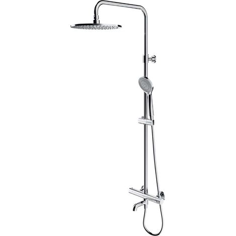 OMNIRES Y - Set doccia con termostato per vasca da bagno, diametro 25 cm, 5 getti, cromo Y1234ALCR